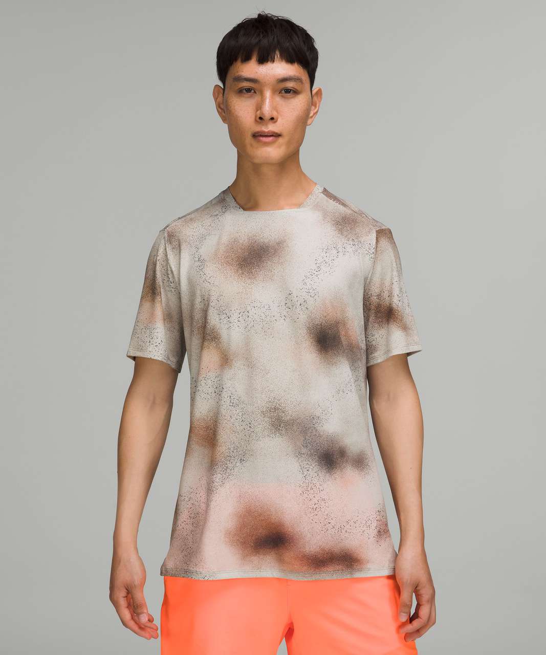 Lululemon Square-Neck Running Short Sleeve Shirt - Spray Camo Raw Linen Multi