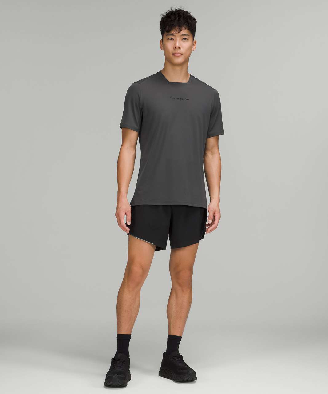 Lululemon Square-Neck Running Short Sleeve Shirt - Graphite Grey