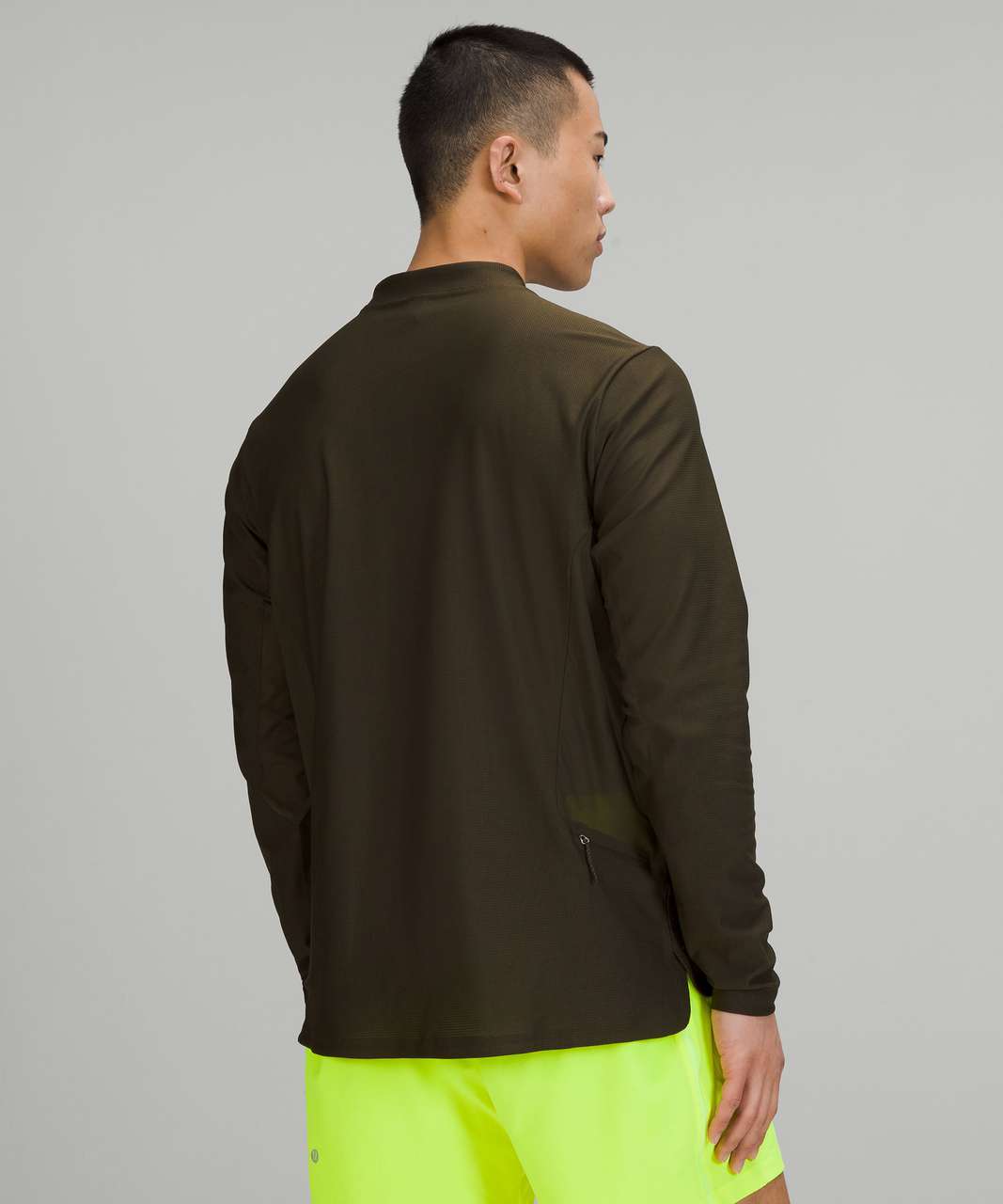 Lululemon Lightweight Mesh Running Half-Zip - Dark Olive