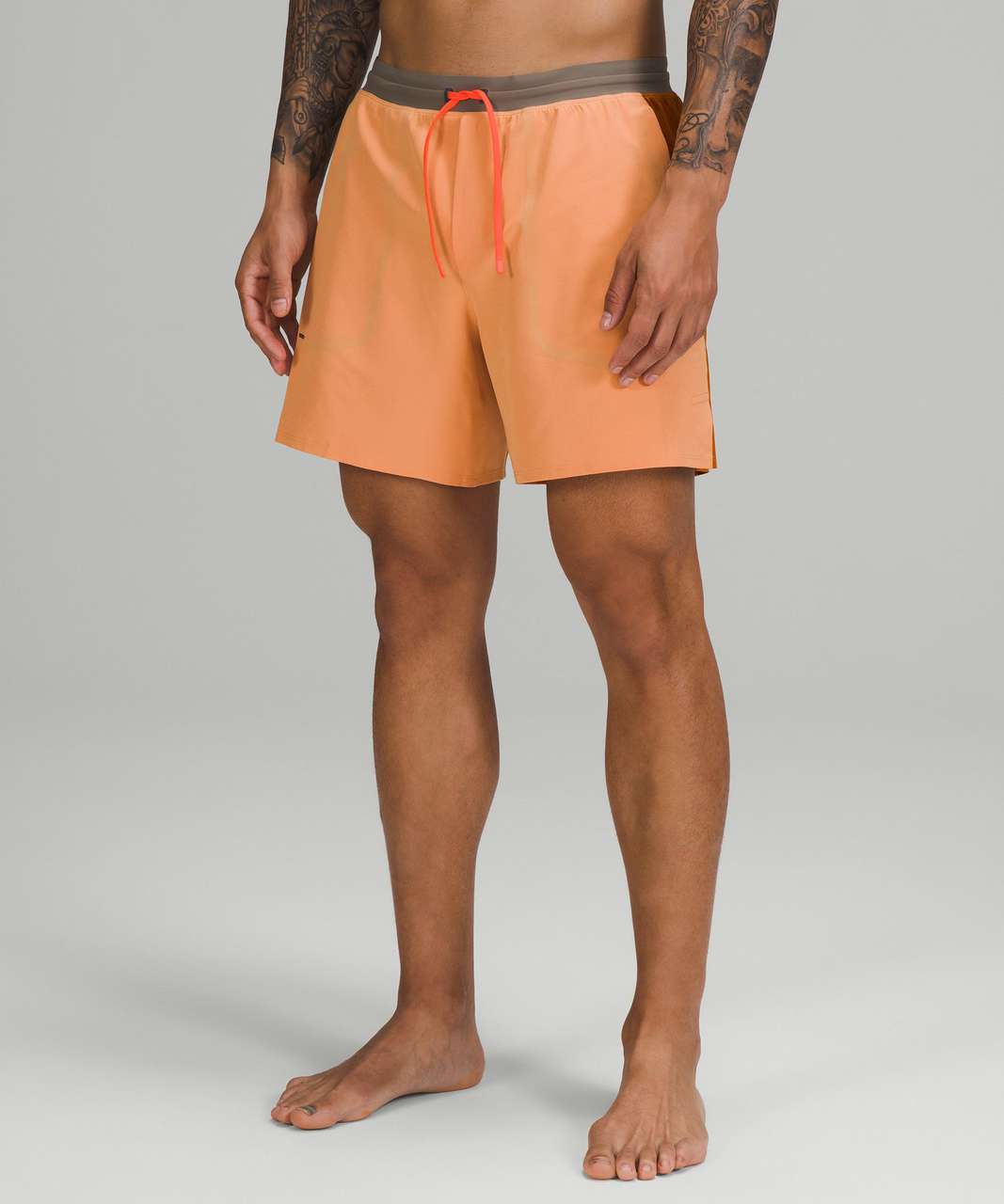 Lululemon Active Swim Short 6" - Warm Apricot / Rover / Blaze Orange