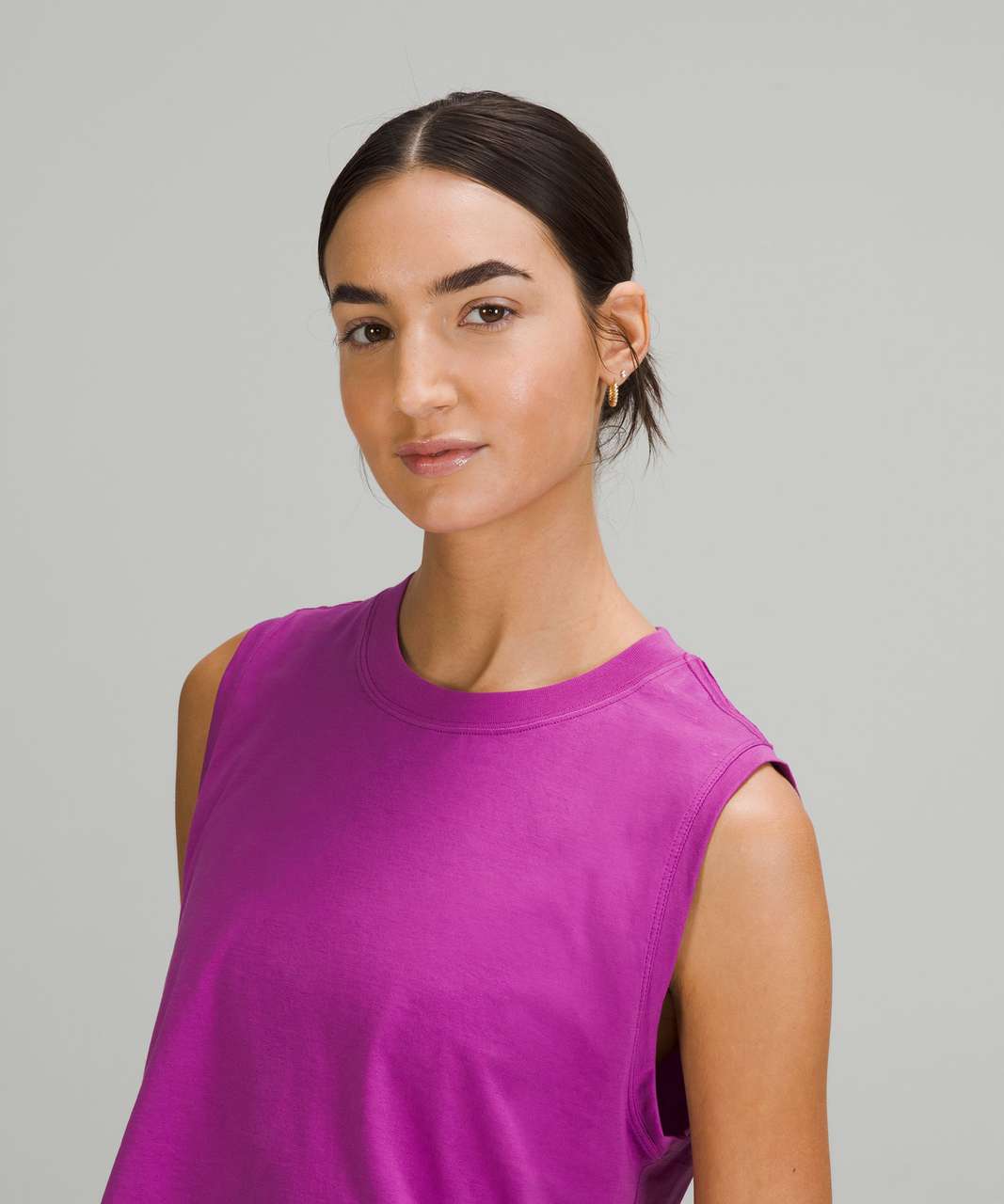 Lululemon All Yours Cropped Cotton Tank Top - Vivid Plum