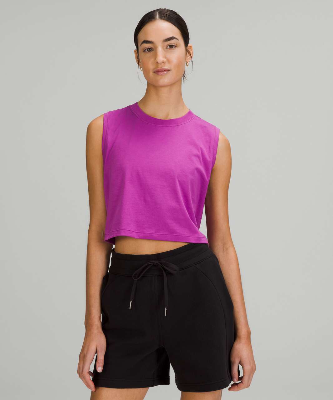 Lululemon All Yours Cropped Cotton Tank Top - Vivid Plum