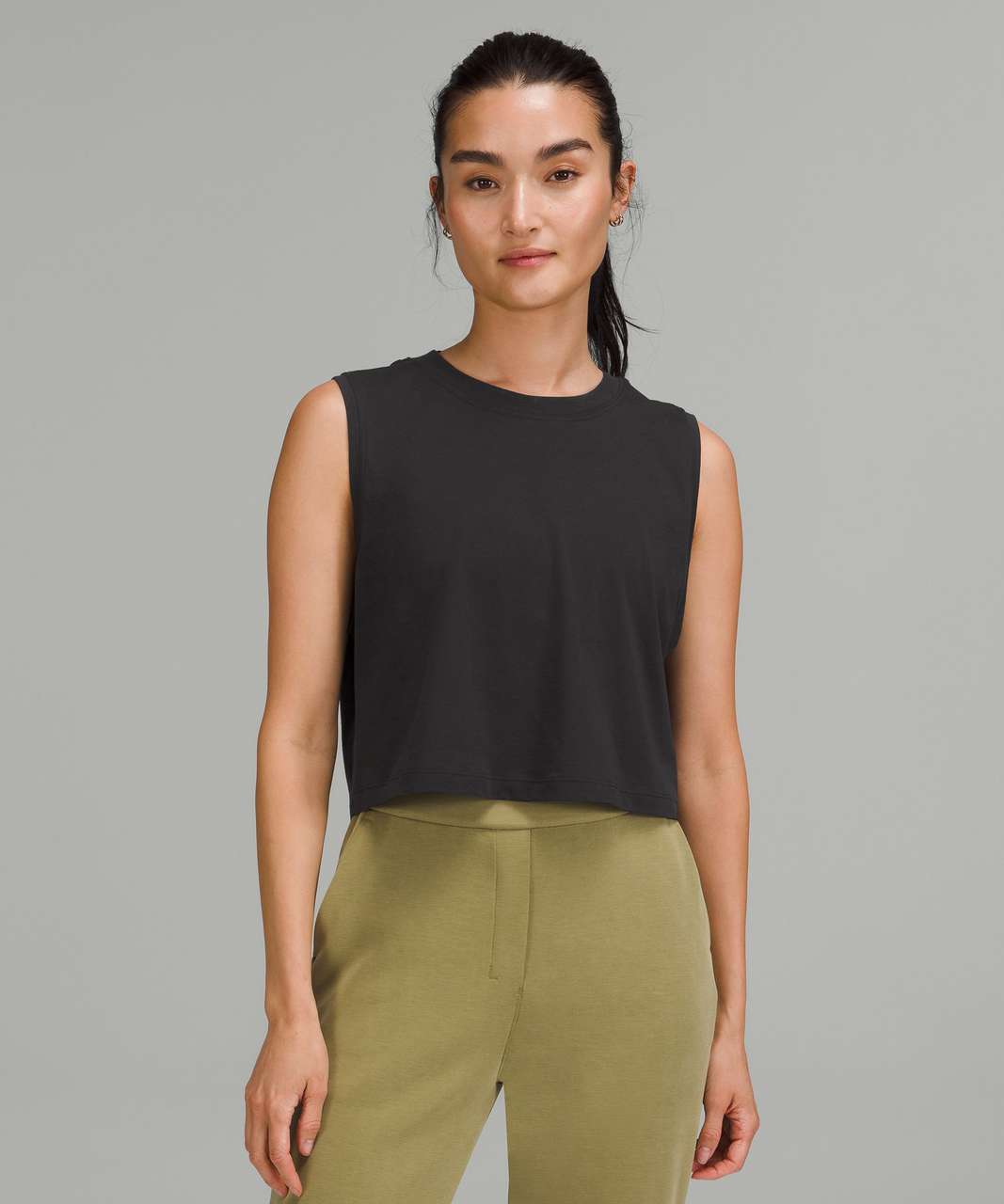 Lululemon All Yours Cropped Cotton Tank Top - Black
