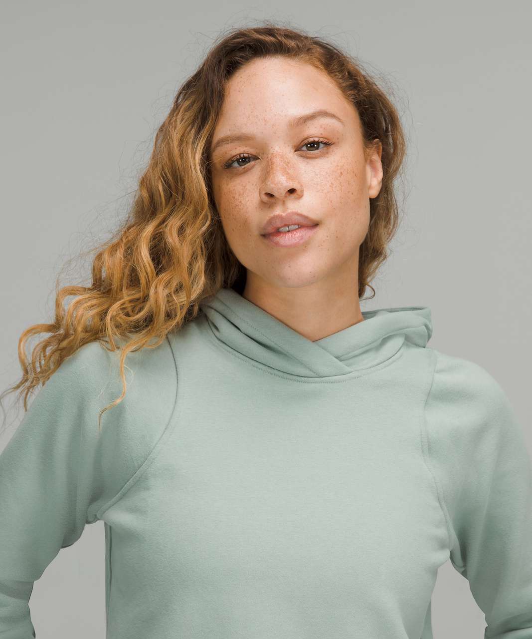 Lululemon Loungeful Cropped Hoodie In Creamy Mint