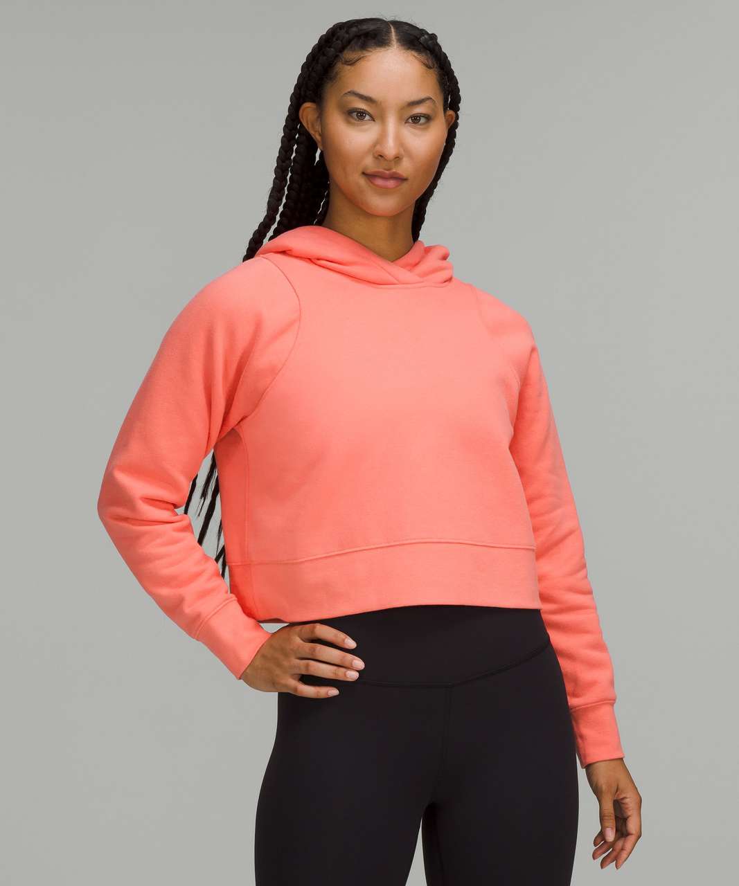 Lululemon Loungeful Cropped Hoodie - Raspberry Cream