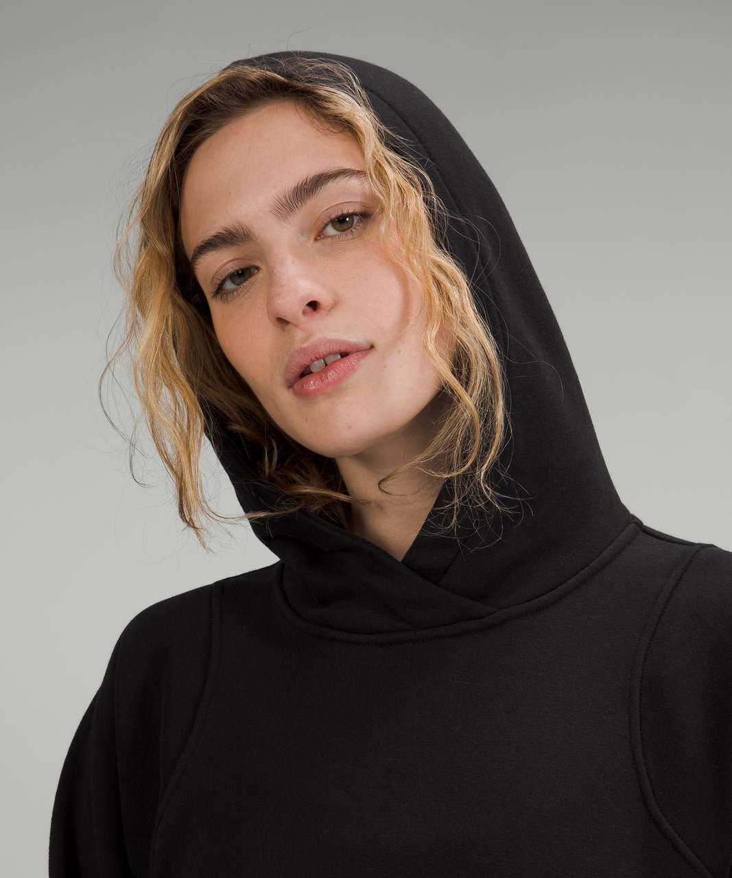 Lululemon Loungeful Cropped Hoodie - Black - lulu fanatics