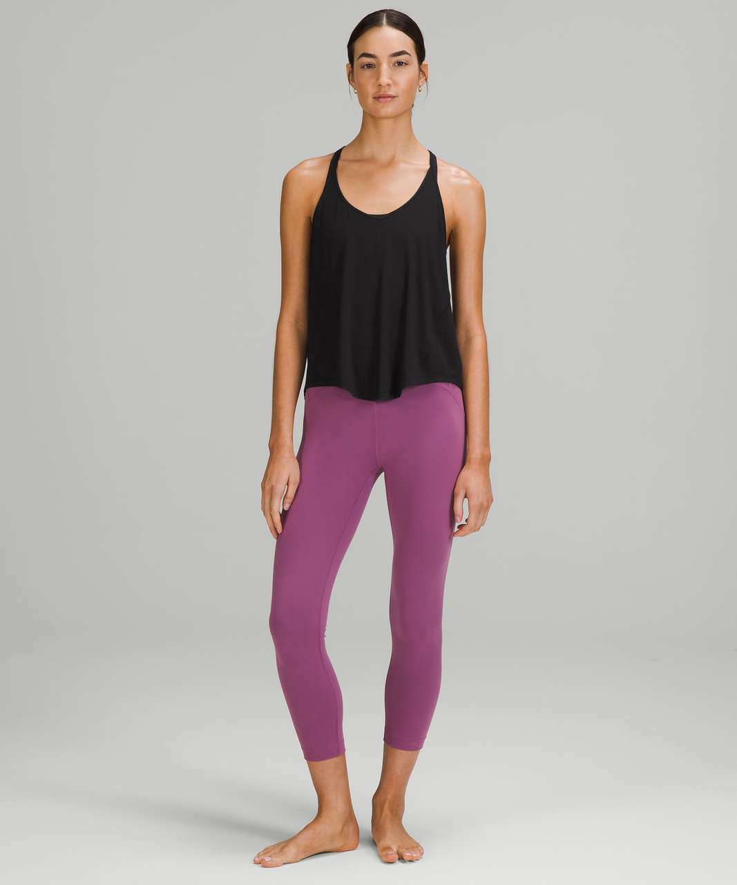 What do you think of this colour combo? I'm especially unsure if Dark  Lavender suits me at all? Dark Lavender Modal-Silk Yoga Tank Top (6) +  Velvet Dust Align Pant (8) +