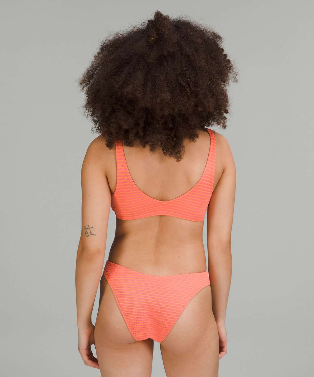 Lululemon Smocked Swim Top *A/B Cup - Hyper Stripe Raspberry Cream Warm  Apricot - lulu fanatics