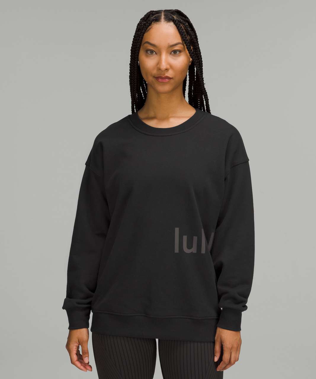 lululemon athletica, Tops, Like New Lululemon Cursive Logo Up High Pullover  Sweatshirt Boxy Black 8