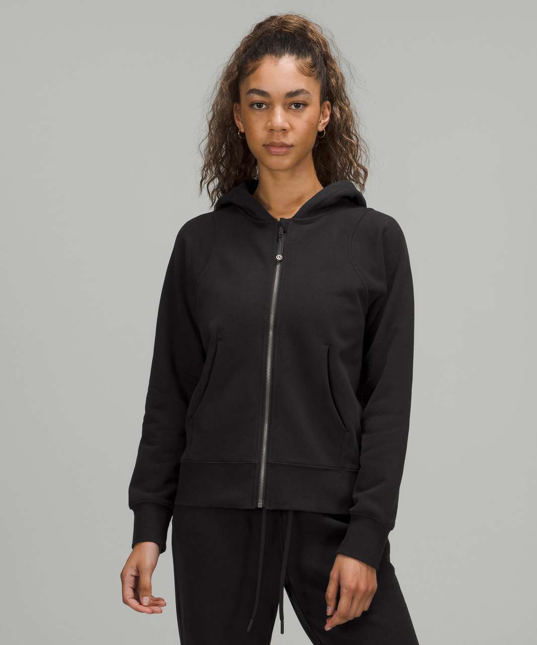 Lululemon Black Printed Full-Zip Seestshirt Jacket w/hood Size 4