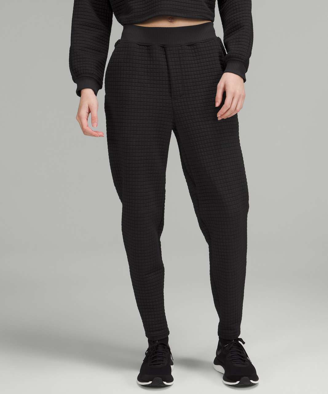 Lululemon lab High Rise Run Tight 25 - Disrupt Grid Emboss Black - lulu  fanatics