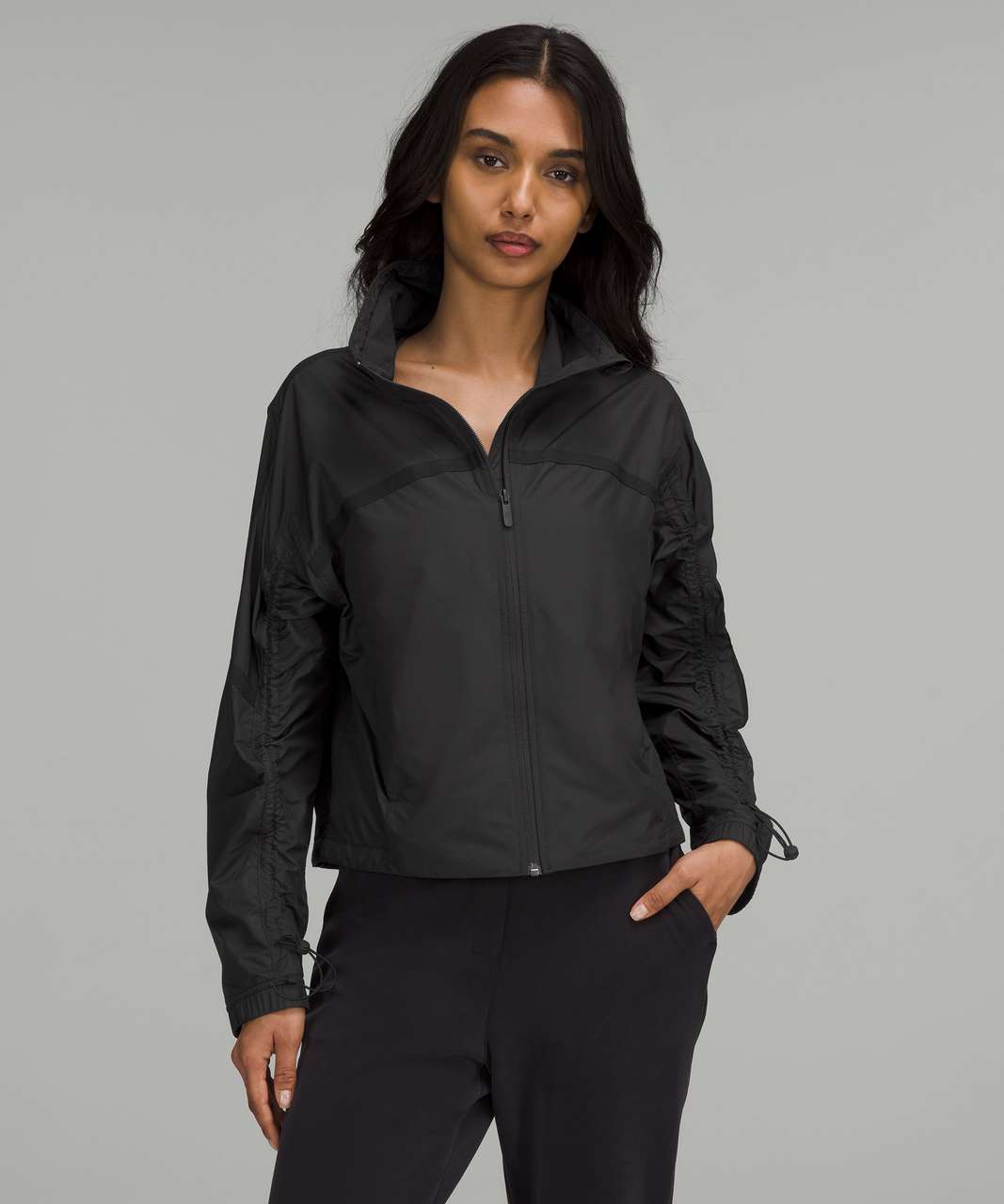 Lululemon Lightweight Cropped Jacket - Black - lulu fanatics