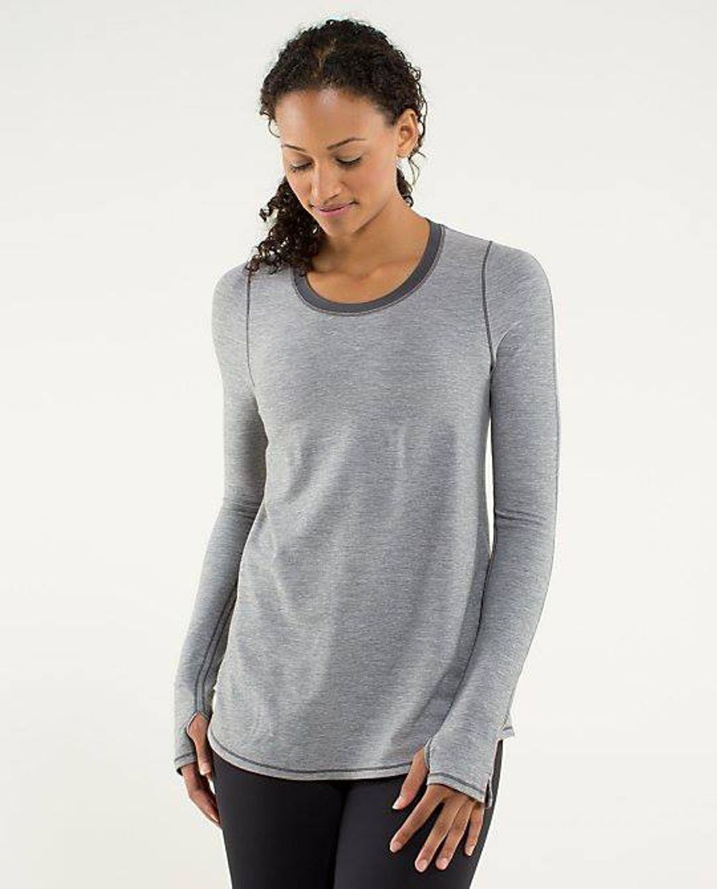 Lululemon Tuck and Flow Long Sleeve - Heathered Soot Light