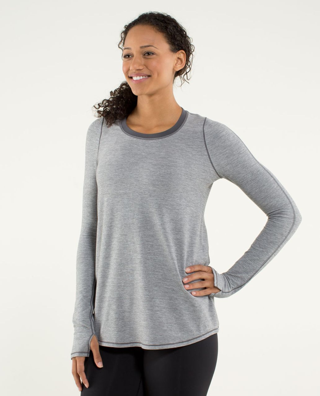 Lululemon Tuck and Flow Long Sleeve - Heathered Soot Light