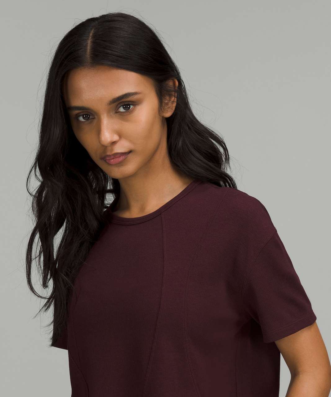 Lululemon Ribbed Modal-Cotton T-Shirt - Cassis