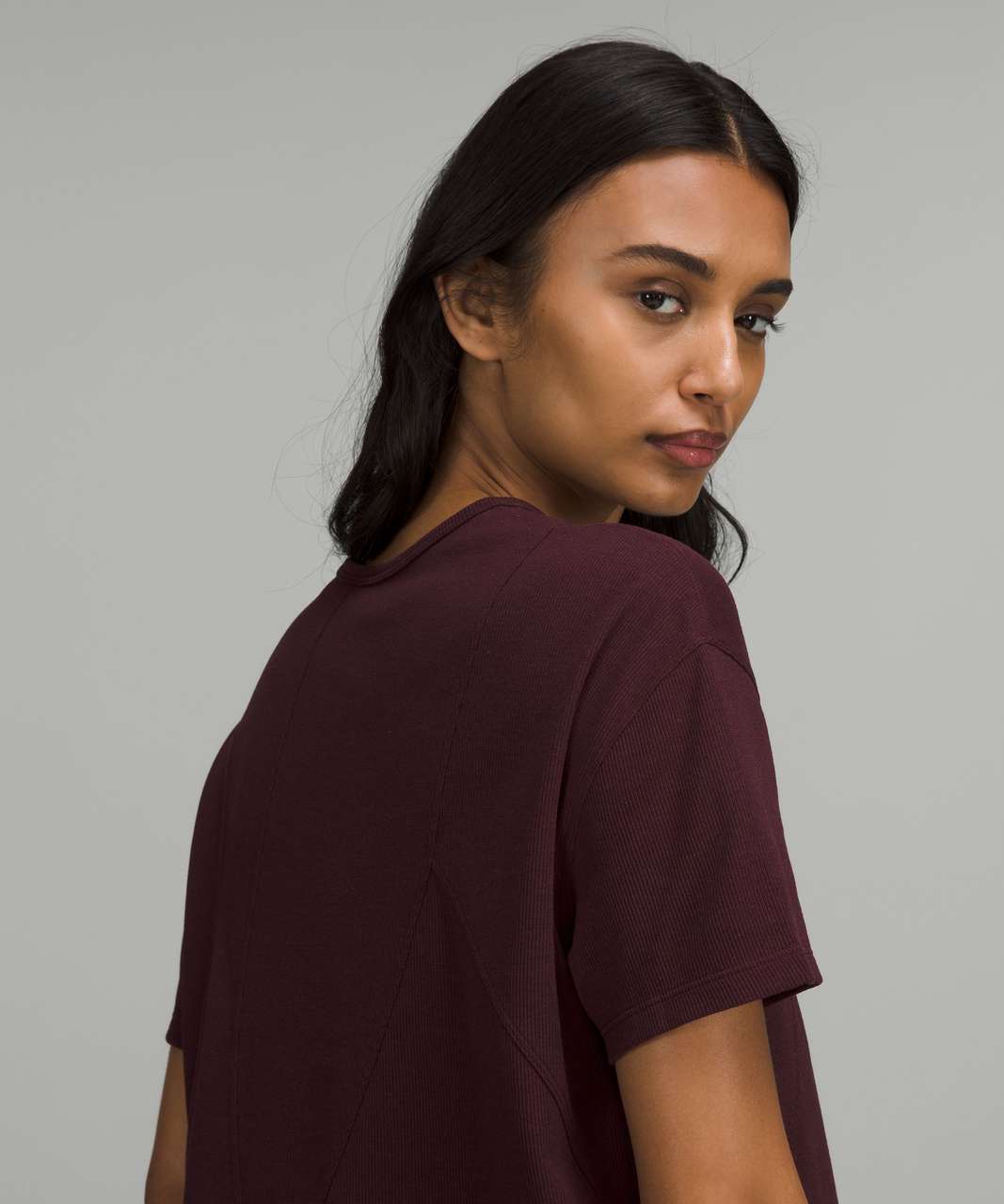 Lululemon Ribbed Modal-Cotton T-Shirt - Cassis