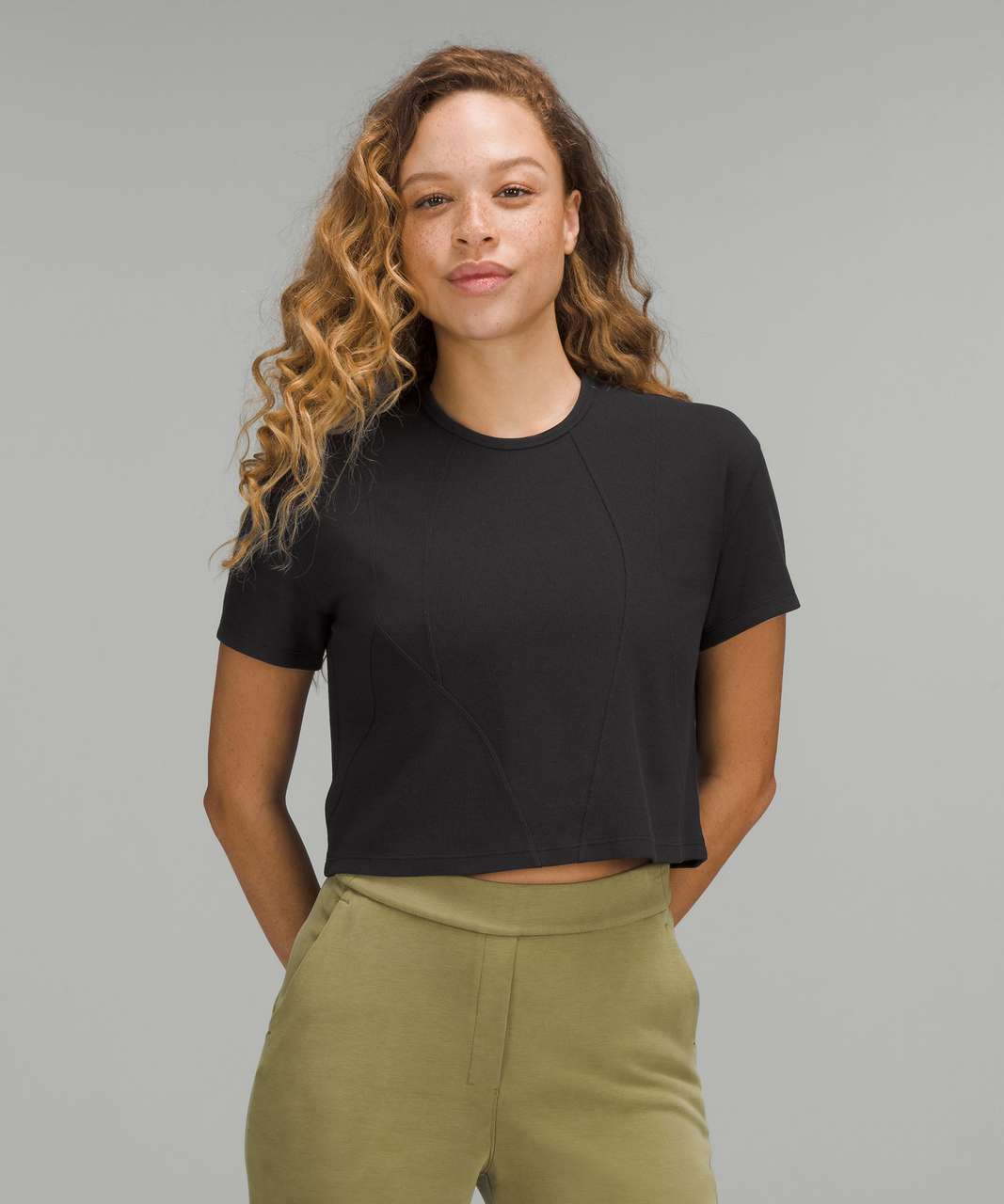 Lululemon Side Cinch Ribbed T-Shirt - Black - lulu fanatics