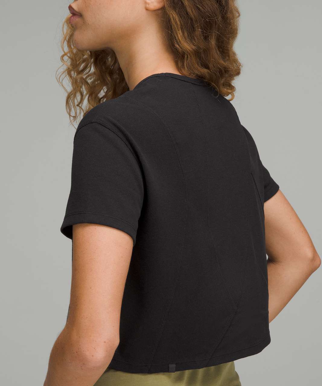 Lululemon Side Cinch Ribbed T-Shirt - Black - lulu fanatics