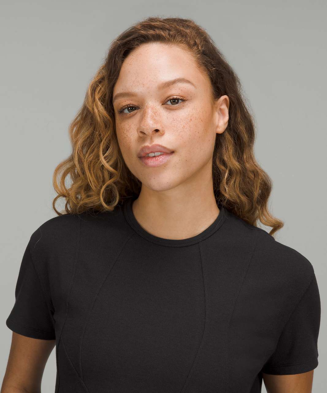 Lululemon Ribbed Modal-Cotton T-Shirt - Black - lulu fanatics