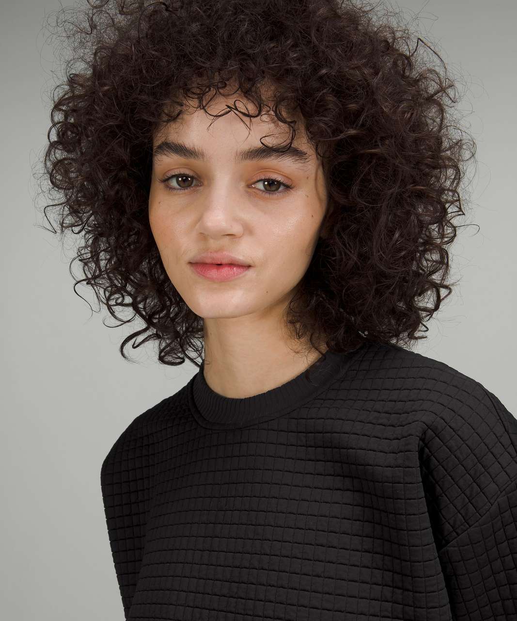 Lululemon lab Textured Grid Cropped Pullover - Black - lulu fanatics