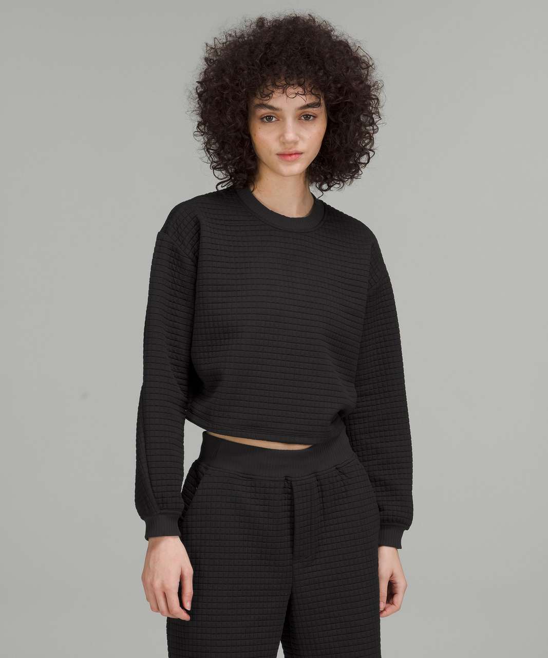 Lululemon lab Textured Grid Cropped Pullover - Black