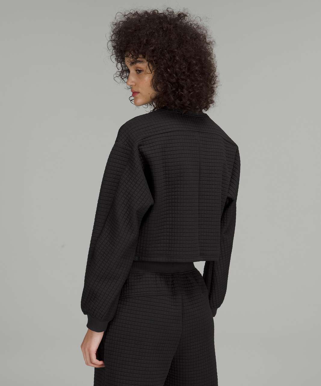 Lululemon lab Textured Grid Cropped Pullover - Black