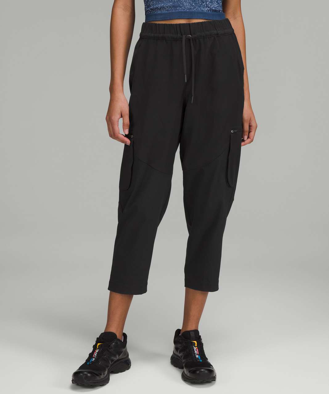 Lululemon Relaxed Mid-Rise Cargo Crop - Black - lulu fanatics