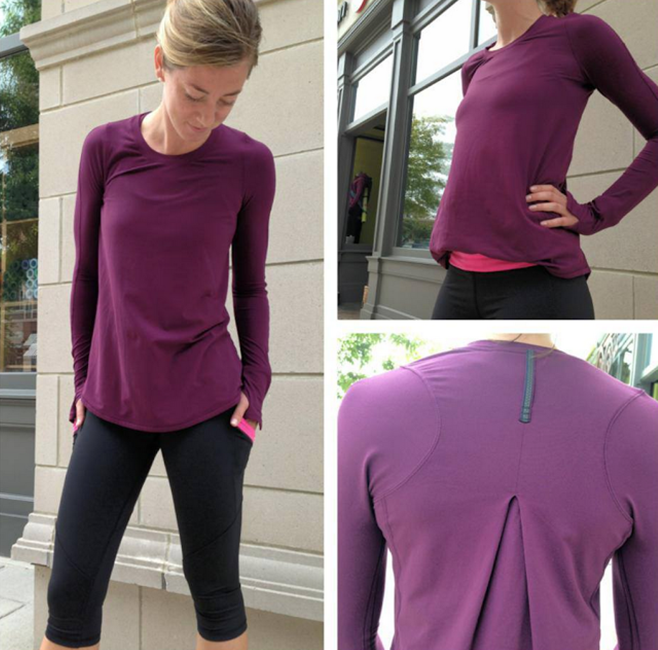 Lululemon Tuck and Flow Long Sleeve - Plum - lulu fanatics