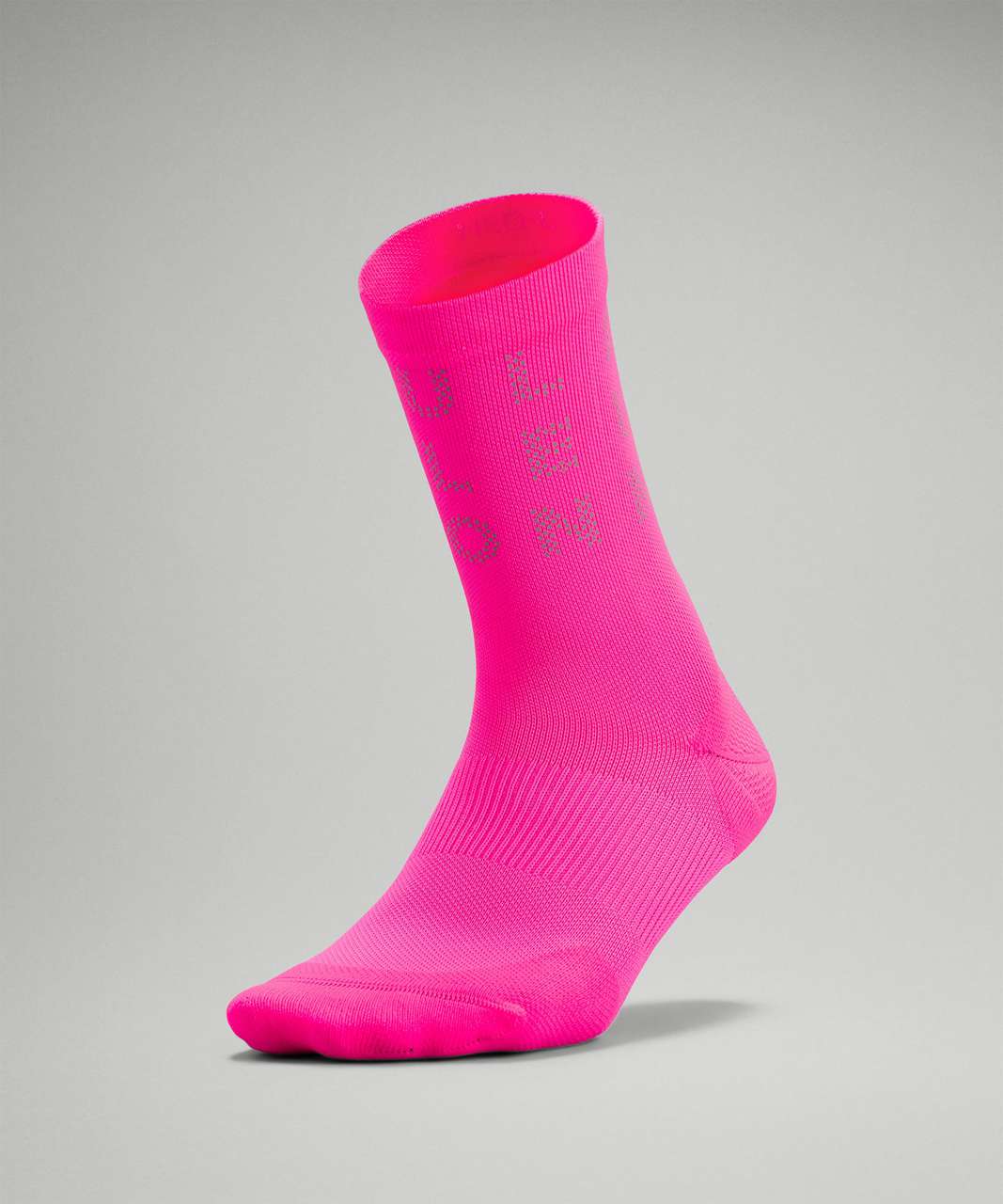 Lululemon Power Stride Crew Sock *Reflective - Highlight Pink - lulu  fanatics