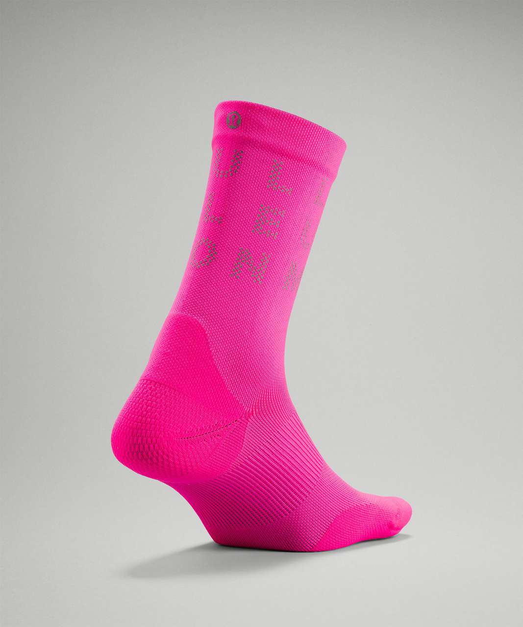 Lululemon Power Stride Crew Sock *Reflective - Highlight Pink - lulu  fanatics