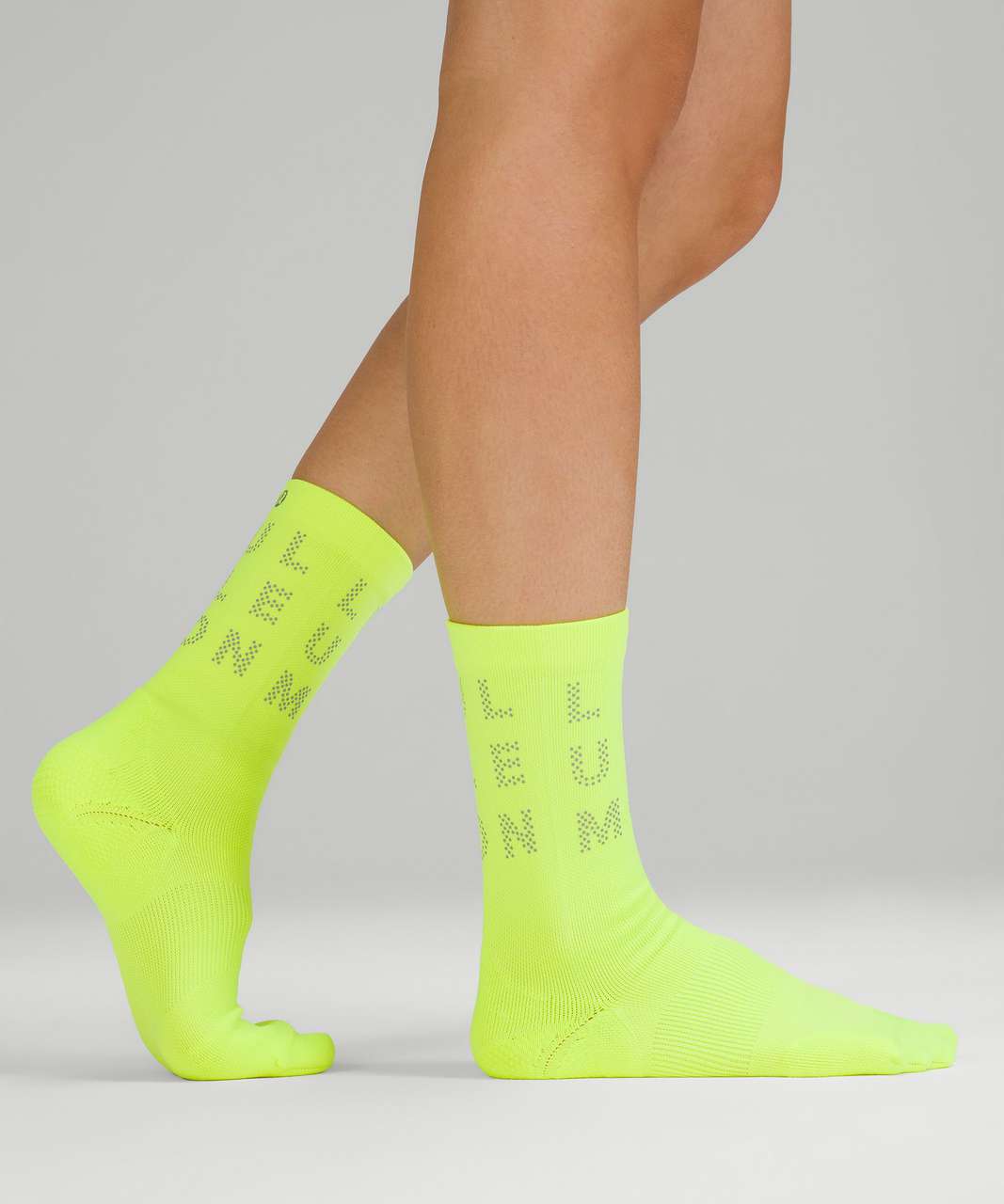 Lululemon Power Stride Crew Sock *Reflective - Highlight Yellow