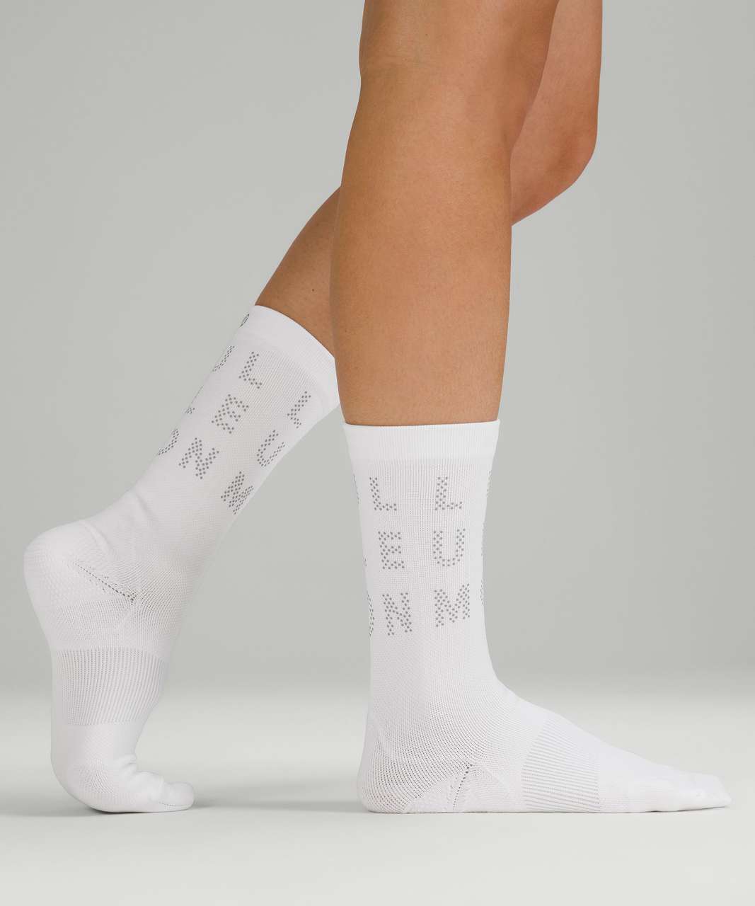 Lululemon Power Stride Crew Sock *Reflective - White