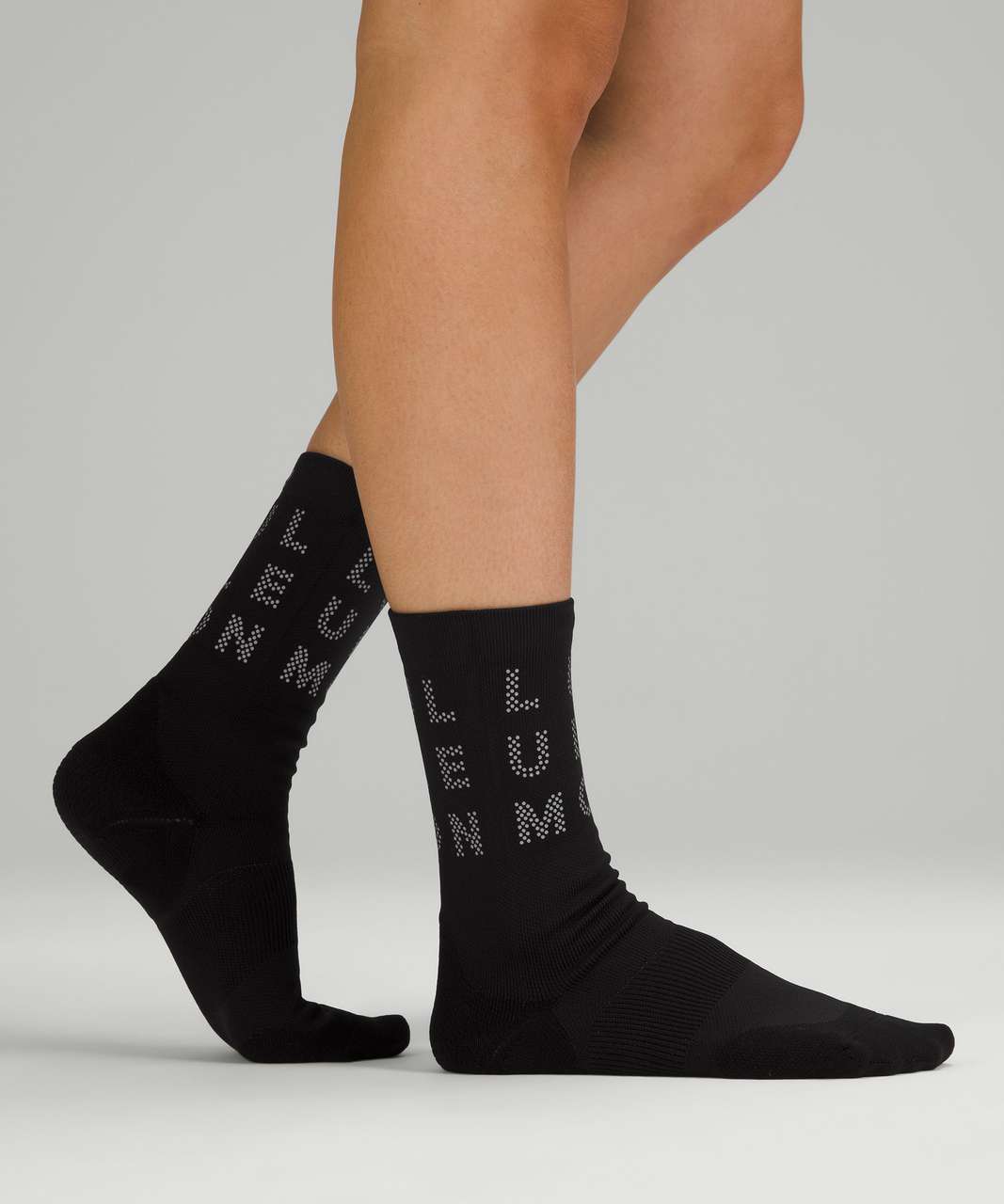 Lululemon Power Stride Crew Sock *Reflective - Black