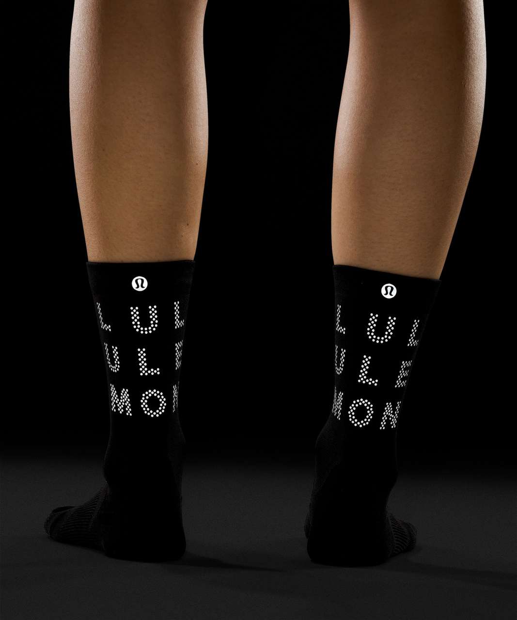 Lululemon Power Stride Crew Sock *Reflective - Black