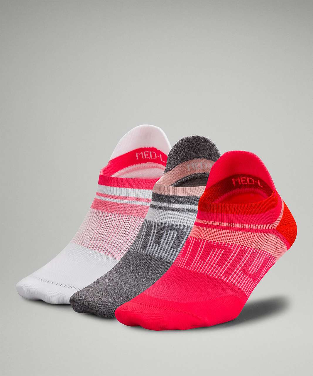 Lululemon Power Stride Tab Sock 3 Pack *Multi-Colour - Flare / Heather Grey / White