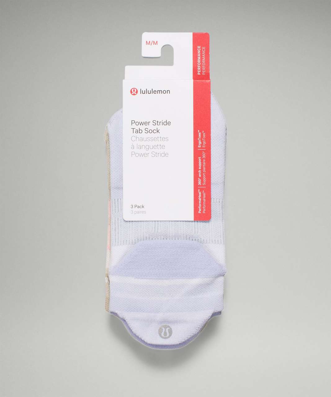 Lululemon Power Stride Tab Sock 3 Pack *Multi-Colour - Pastel Blue / Raw Linen / Creamy Mint