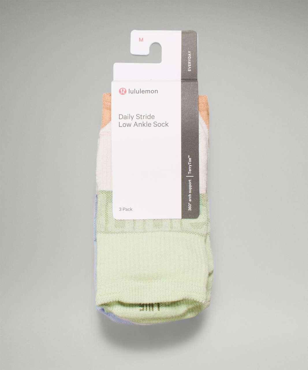 Lululemon Daily Stride Low-Ankle Sock 3 Pack *Multi-Colour - Creamy Mint / Warm Apricot / Pastel Blue