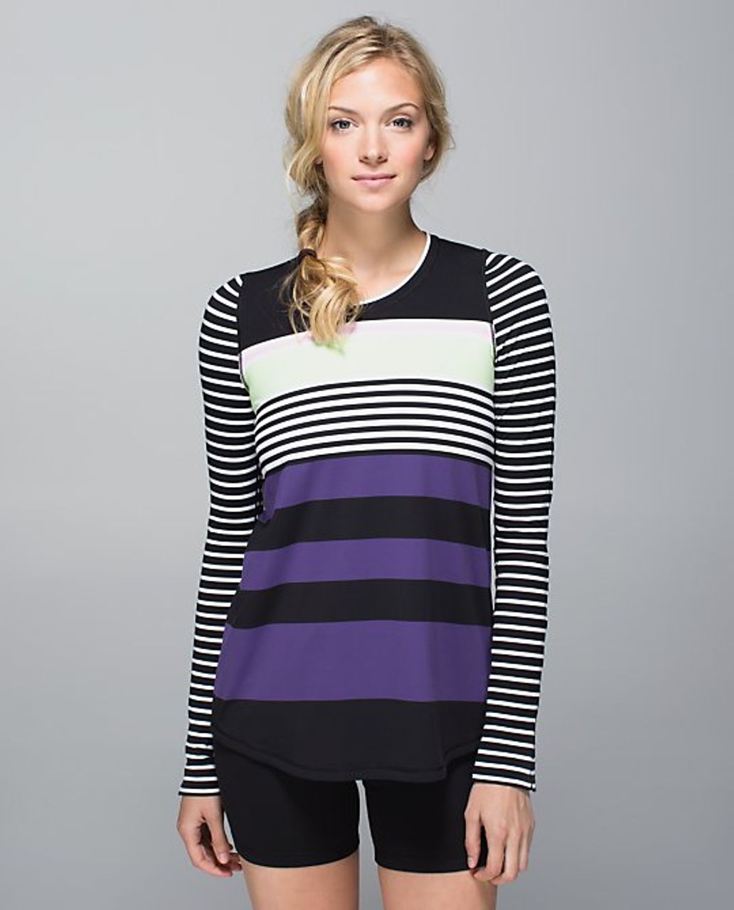 Lululemon Tuck and Flow Long Sleeve - 2014 Seawheeze - Seawall Stripe / Deenie Stripe