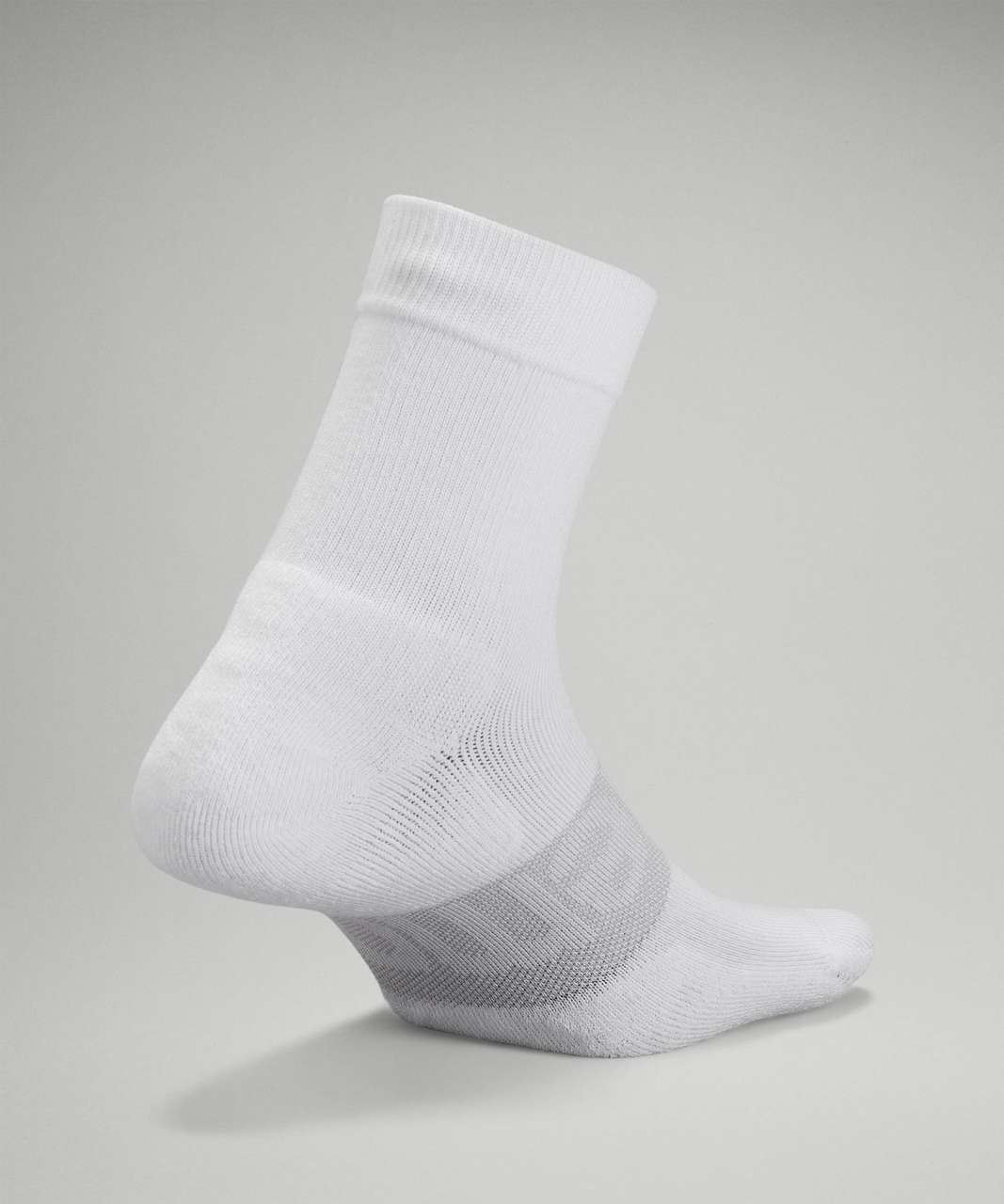 Lululemon Daily Stride Mid-Crew Sock *Logo - White - lulu fanatics