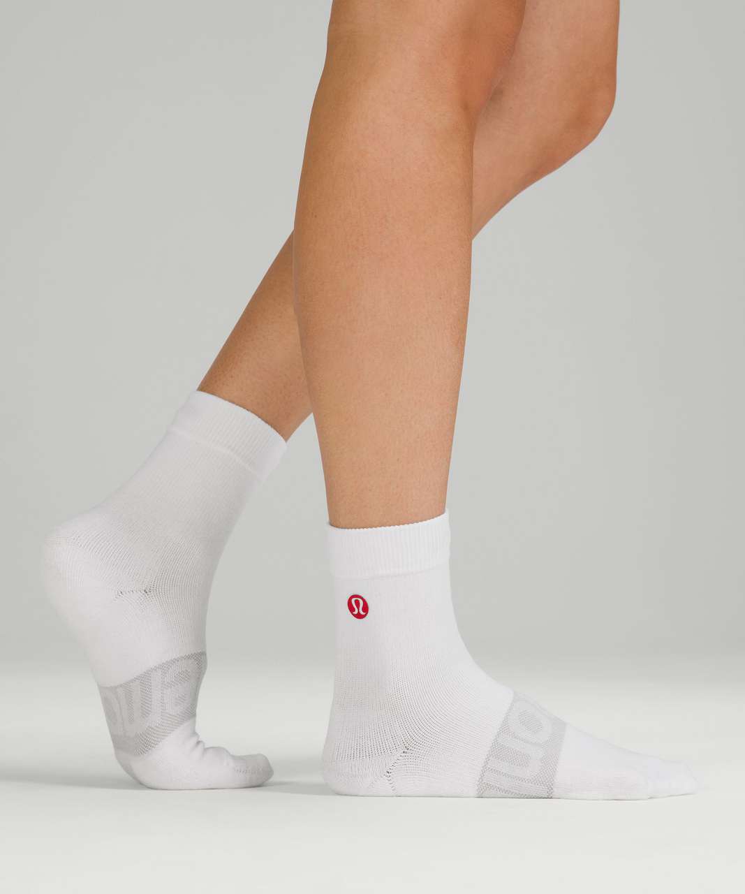 Lululemon Daily Stride Mid-Crew Sock *Logo - White - lulu fanatics