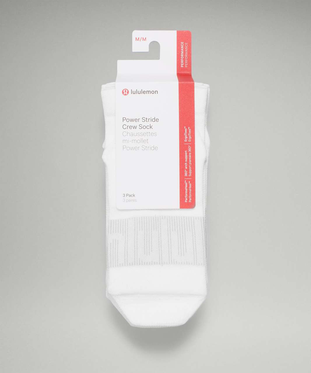 Lululemon Power Stride Crew Sock 3 Pack - White