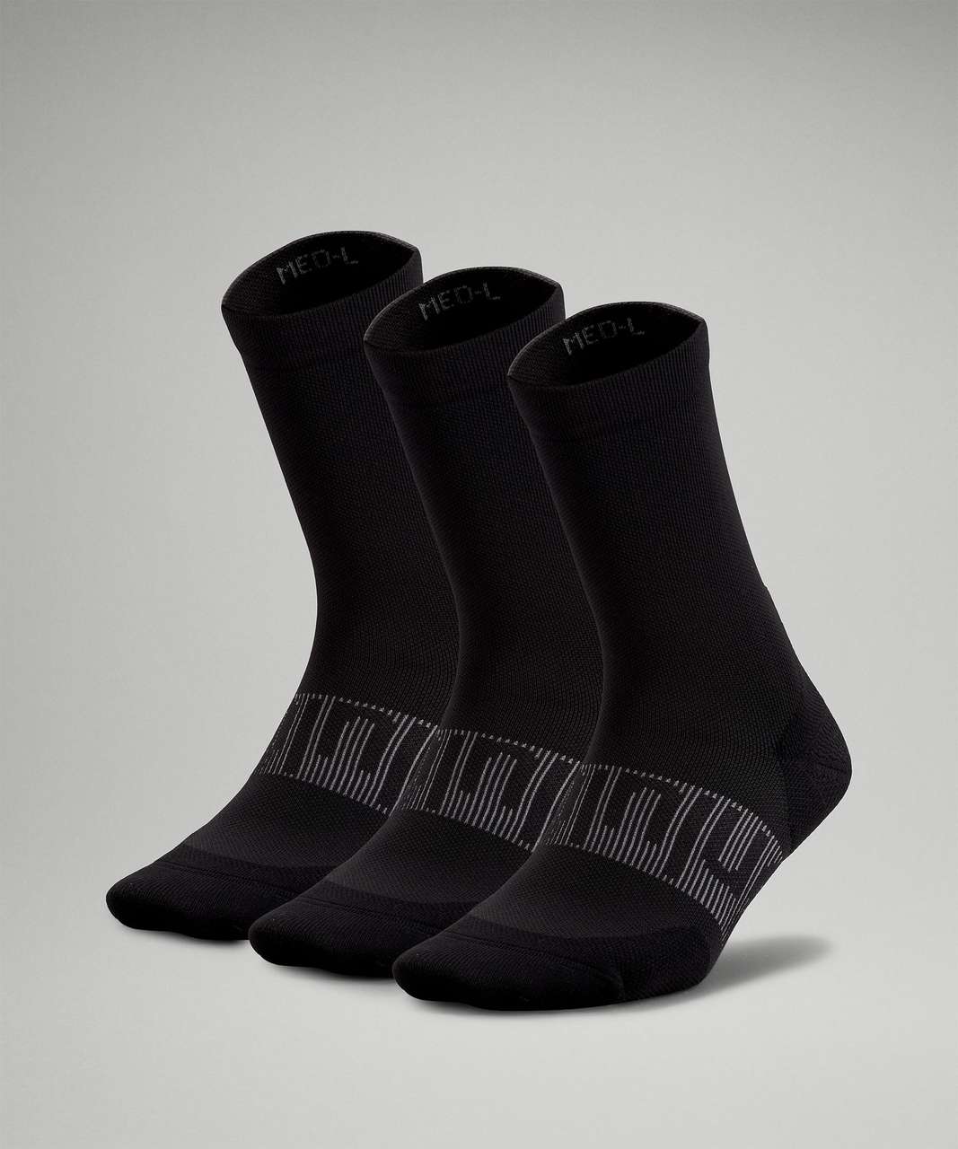 Lululemon Power Stride Crew Sock 3 Pack - Black