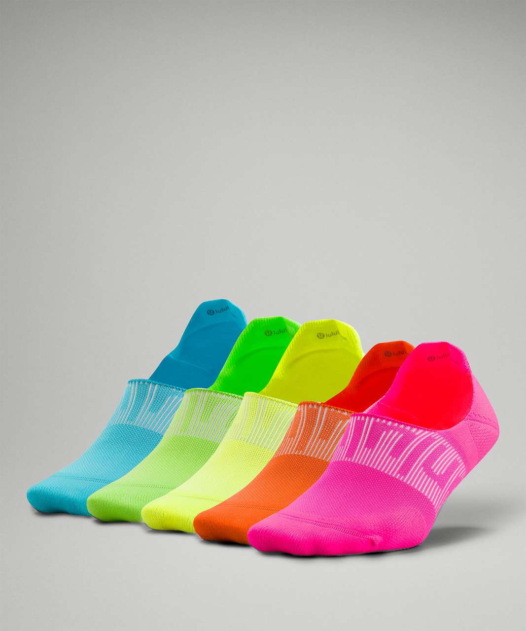 Lululemon Power Stride No-Show Sock with Active Grip 5 Pack - Rainbow