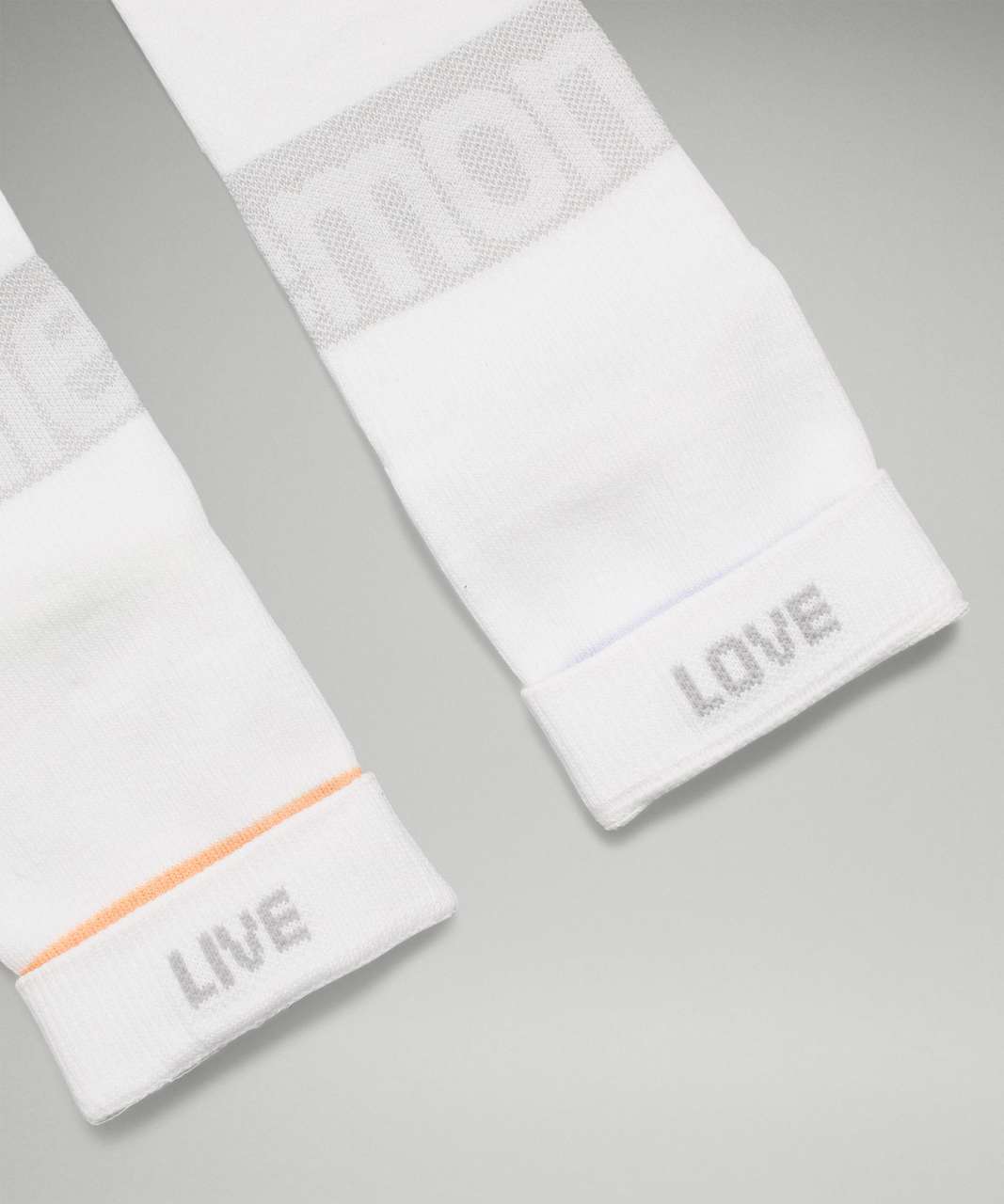 Lululemon Daily Stride Mid-Crew Sock *Stripe - White / Pastel Blue / Warm Apricot