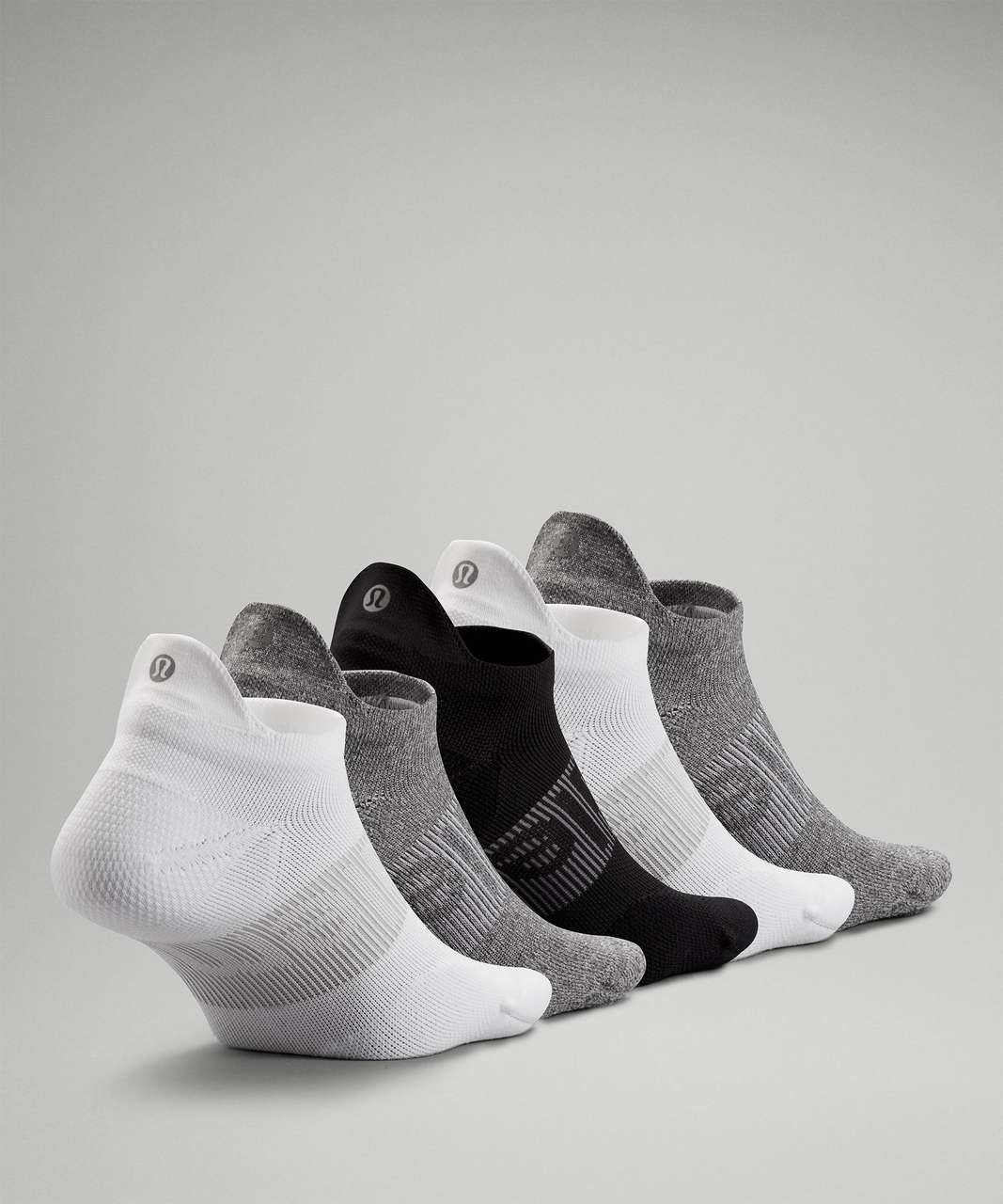 Lululemon Power Stride Tab Sock 5 Pack - White / Heather Grey / Black