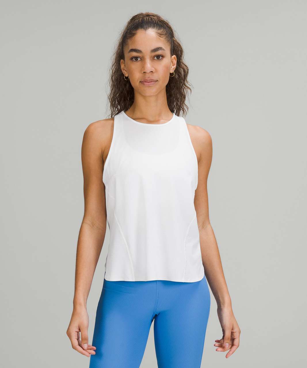 Lululemon Women's 6 White Halter Tank Top Stretch Knit Sleeveless