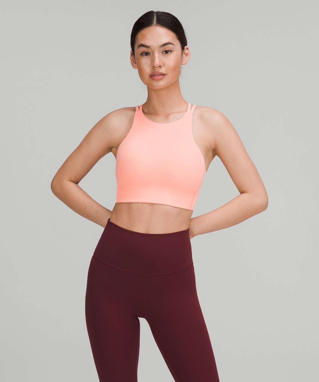 Lululemon Like a Cloud High-Neck Longline Bra *Light Support, B/C Cup - Dew  Pink - lulu fanatics