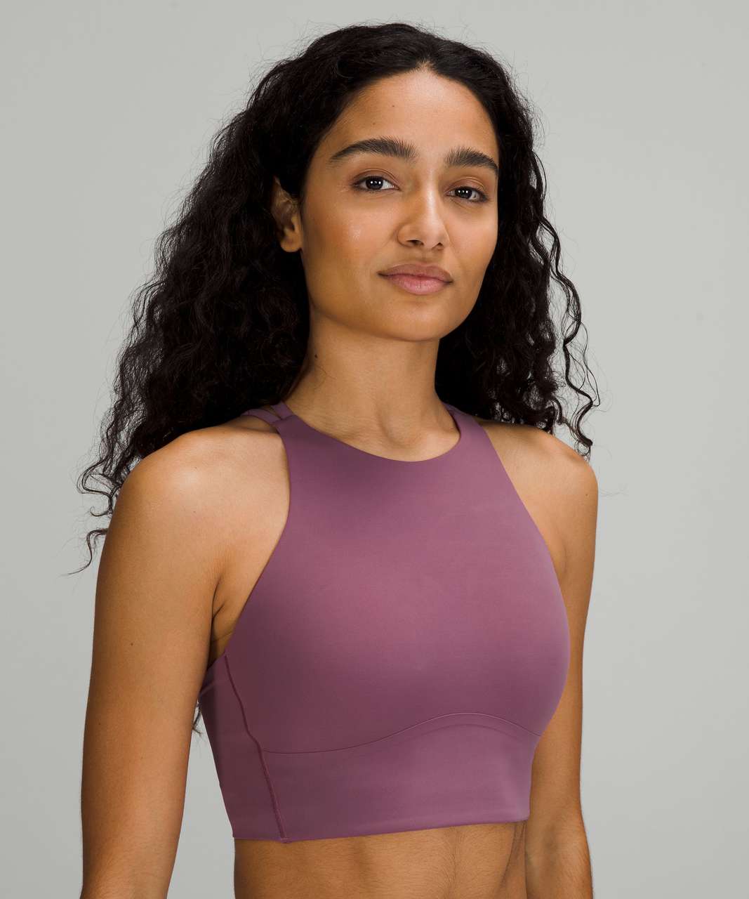 Lululemon Like a Cloud High-Neck Longline Bra *Light Support, B/C Cup -  Vintage Plum - lulu fanatics