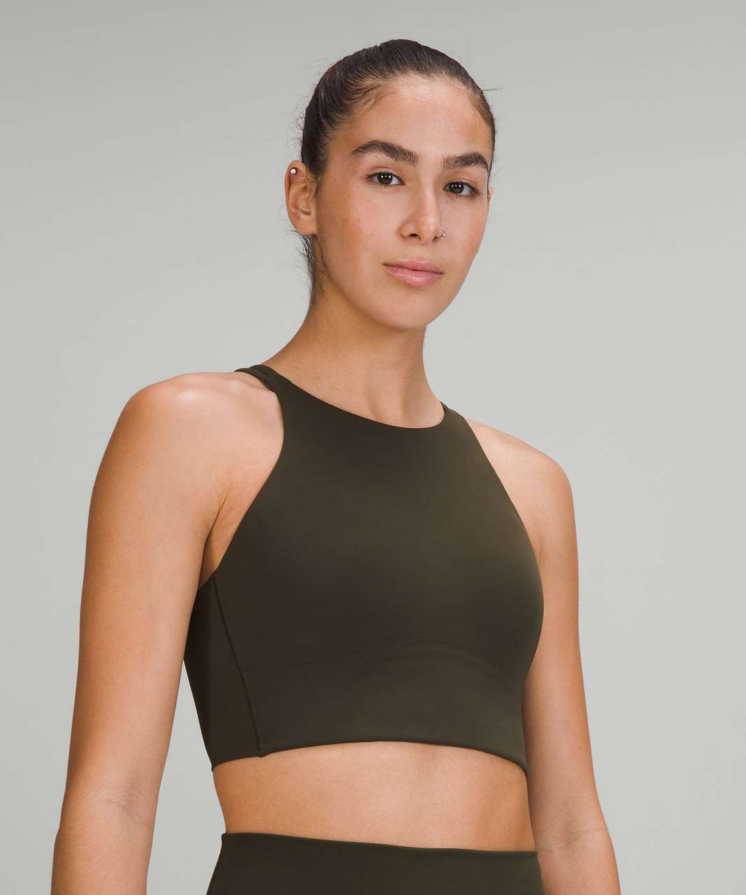 Lululemon Like a Cloud Ribbed Longline Bra *Light Support, B/C Cup - Dark  Olive - lulu fanatics