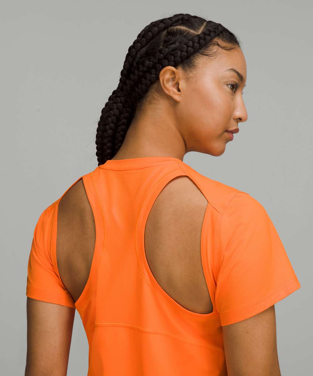 Lululemon Ventilated Open-Back Training T-Shirt - Orange Soda